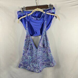 Covington Swimwear 16 Paisley Tie Behind Neck Top Belted Bikini Bottoms (NN-15)